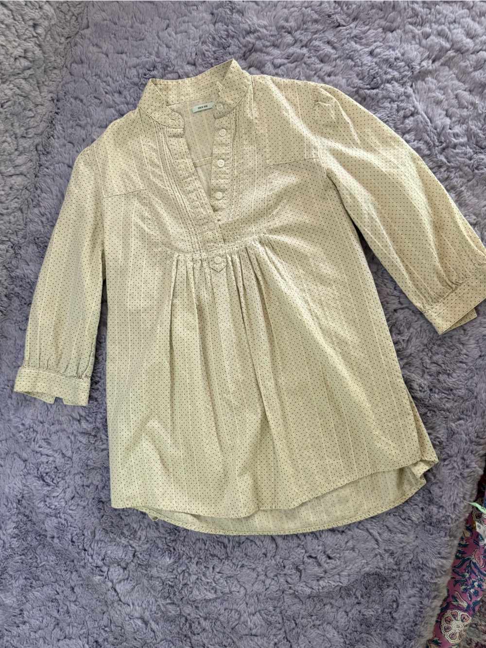 Kimchi Blue Cream Button-Front Long-Sleeve Blouse